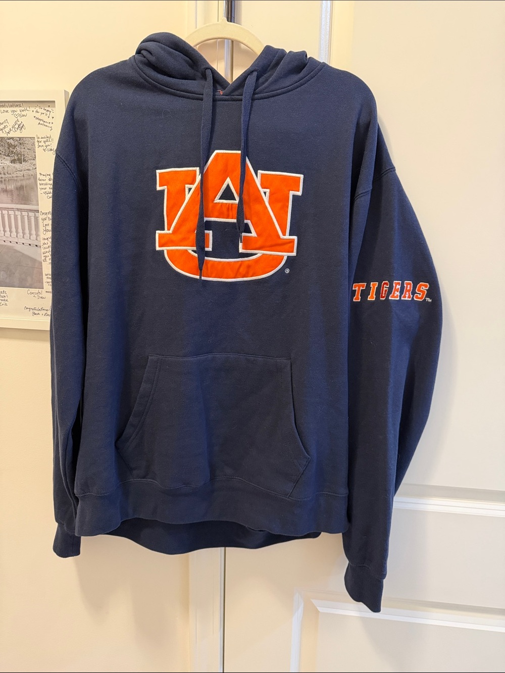 Stadium Athletics Navy Crewneck Sweatshirt with Orange AU Logo